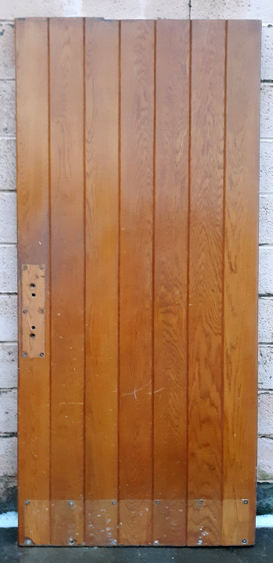 Pair of 72"x83.5"x2.25" Antique Vintage Old Reclaimed Salvaged SOLID Oak Wood Wooden Plank Batten Church Entry Exterior Doors Table Desk Top