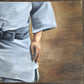 8'x12' Vintage Hand Painted Mural Sensei Jigoro Kano Painting Portrait Signed Original Wood Wooden Wall Hanging Judo Dojo Gym Decor