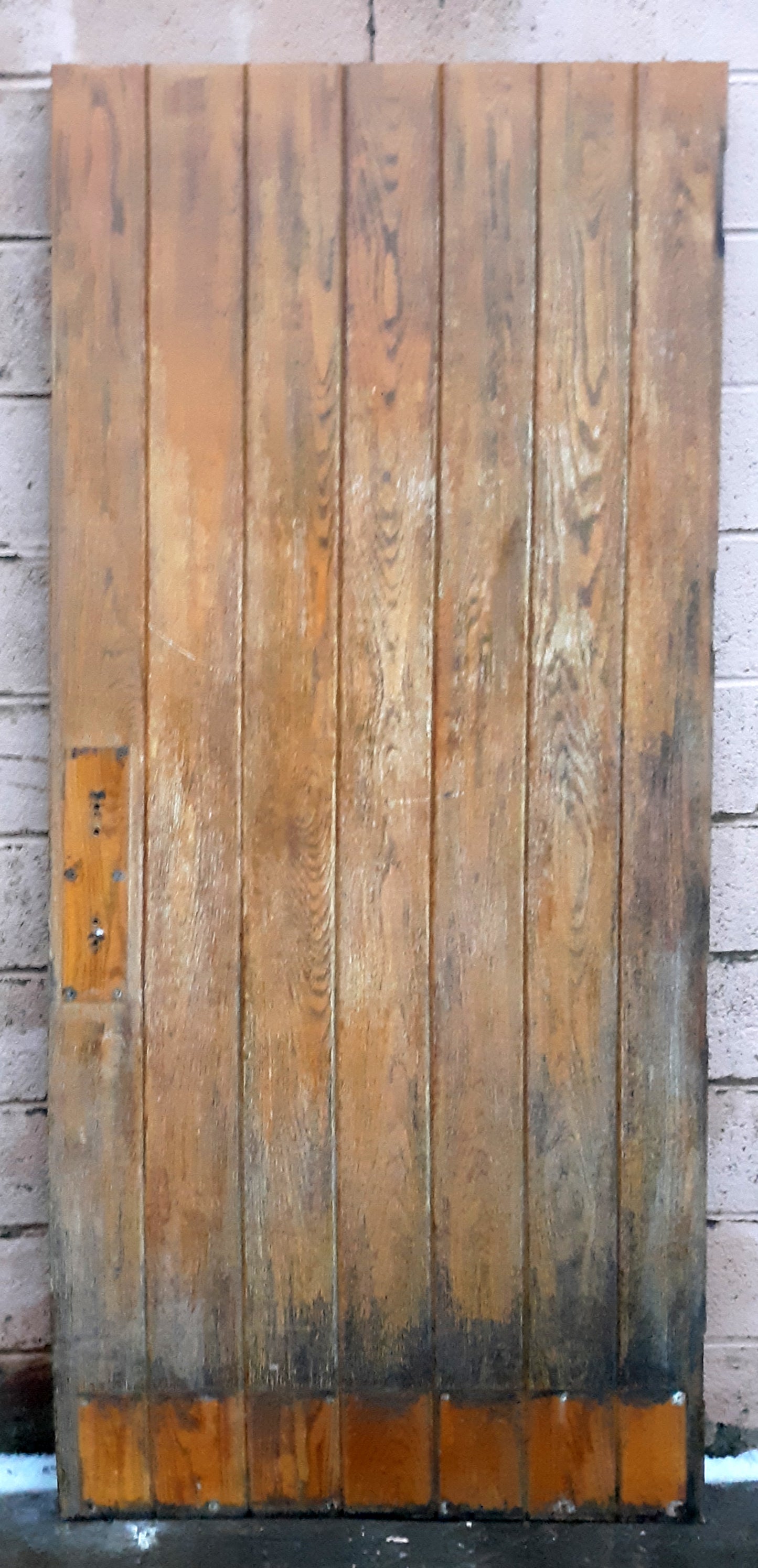 Pair of 72"x83.5"x2.25" Antique Vintage Old Reclaimed Salvaged SOLID Oak Wood Wooden Plank Batten Church Entry Exterior Doors Table Desk Top