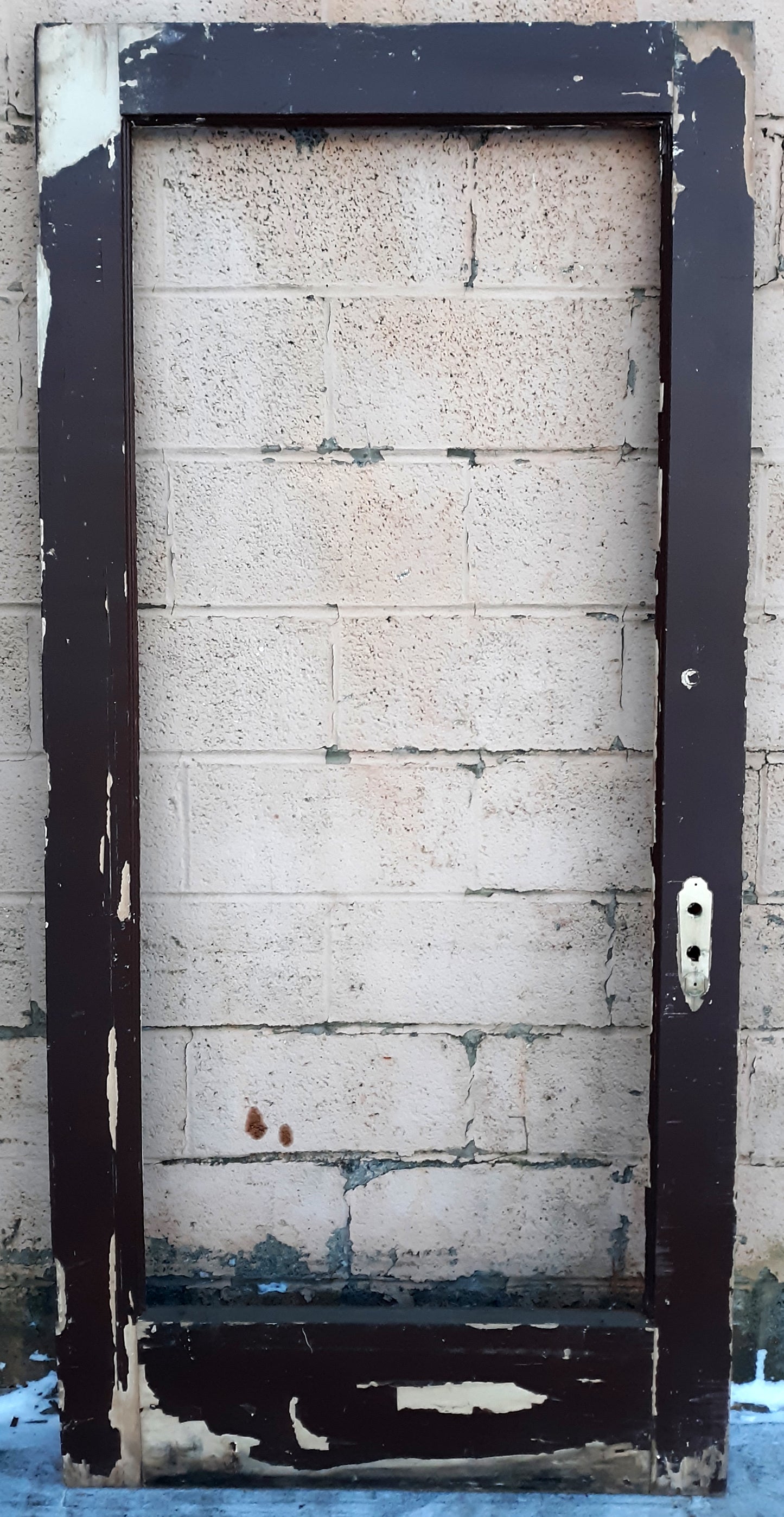 36"x79.5"x1.75" Antique Vintage Old Reclaimed Salvaged SOLID Wood Wooden Exterior Entry Door Window NO GLASS