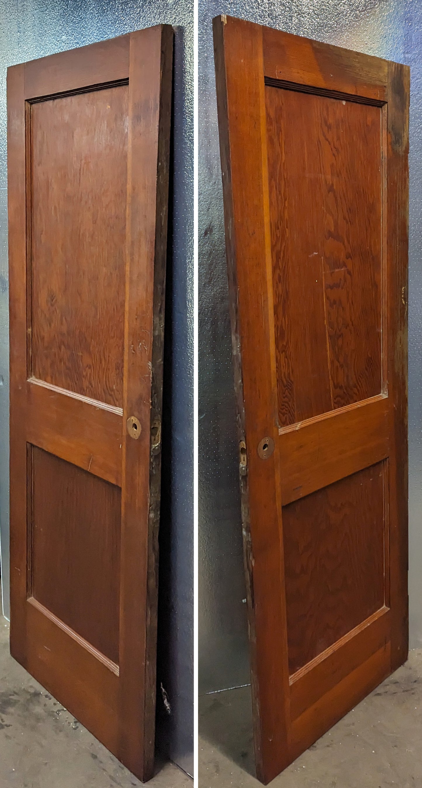 2 available 26"x72" Antique Vintage Old Solid Wood Wooden Interior Doors 2 Panels