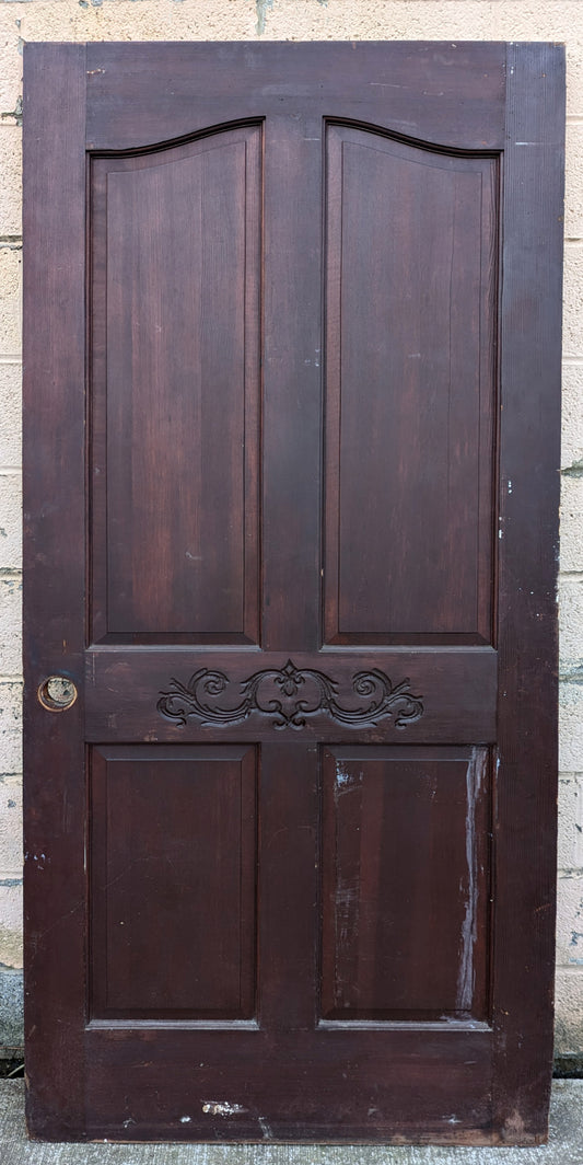 36"x80" Vintage Old Reclaimed Salvaged Victorian SOLID Wood Wooden Interior Door 4 Panels