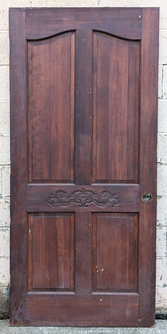 36"x80" Vintage Old Reclaimed Salvaged Victorian SOLID Wood Wooden Interior Door 4 Panels