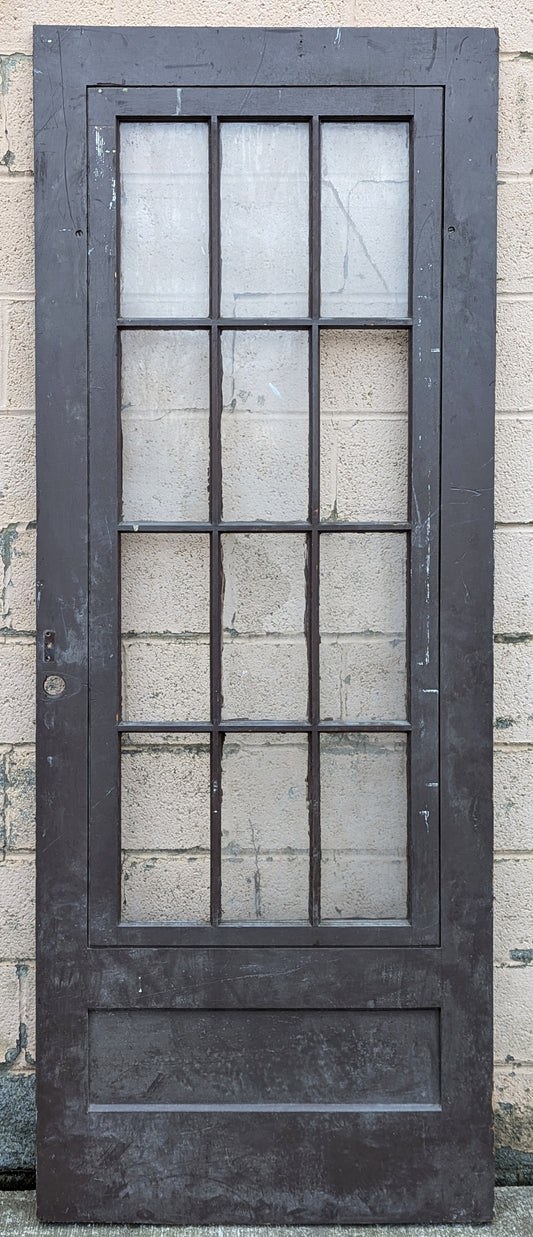 32"x85" Antique Vintage Old Reclaimed Salvaged SOLID Wood Wooden Storm Screen Exterior Door Window Glass