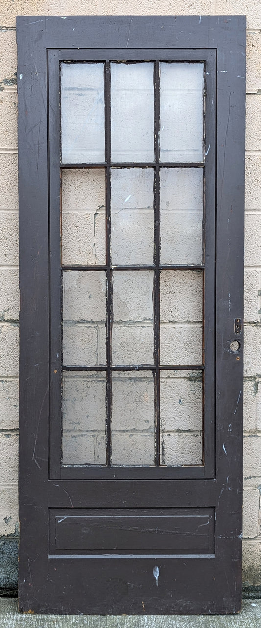 32"x85" Antique Vintage Old Reclaimed Salvaged SOLID Wood Wooden Storm Screen Exterior Door Window Glass