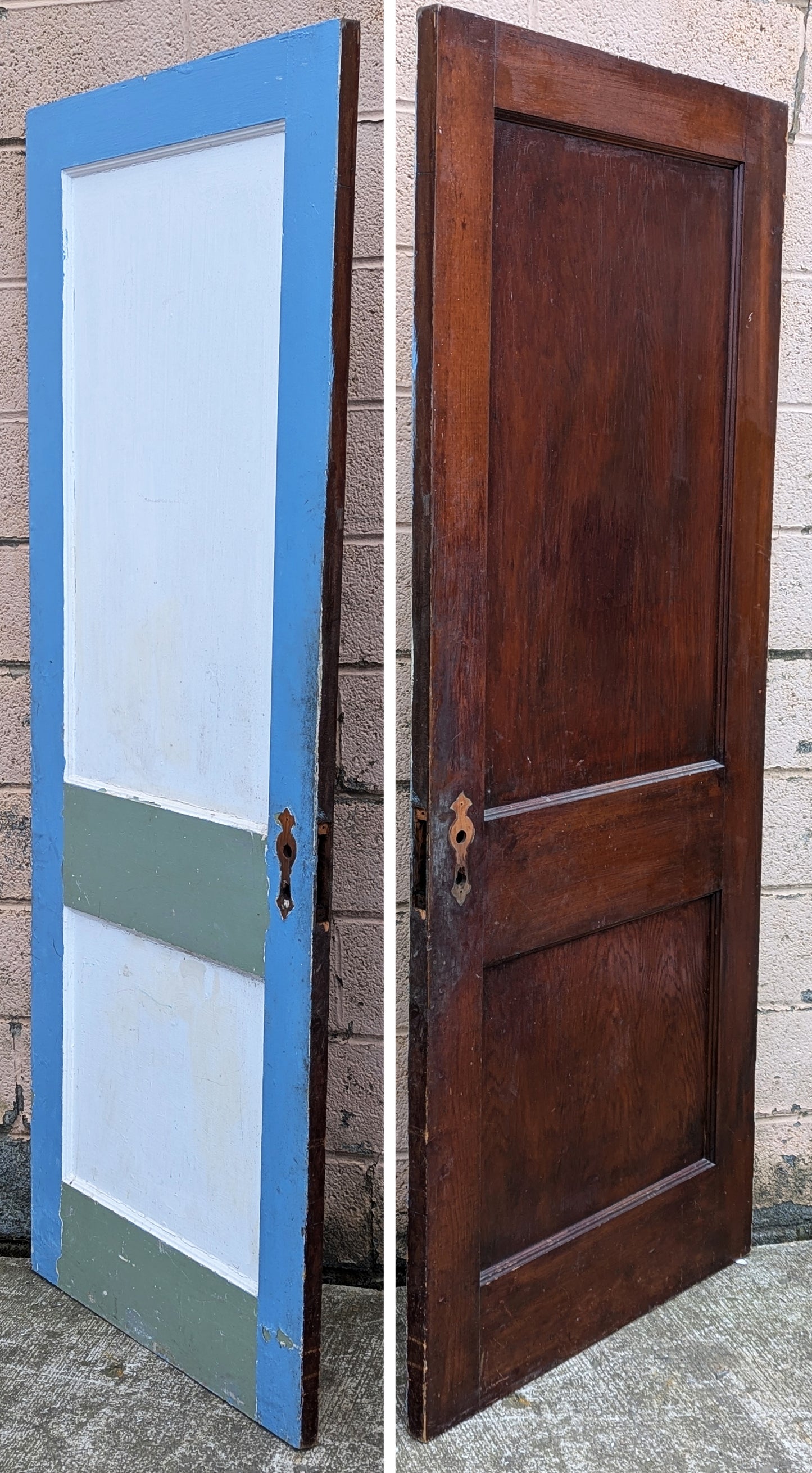 30"x77" Antique Vintage Old Reclaimed Salvaged Interior SOLID Wood Wooden Doors 2 Panels