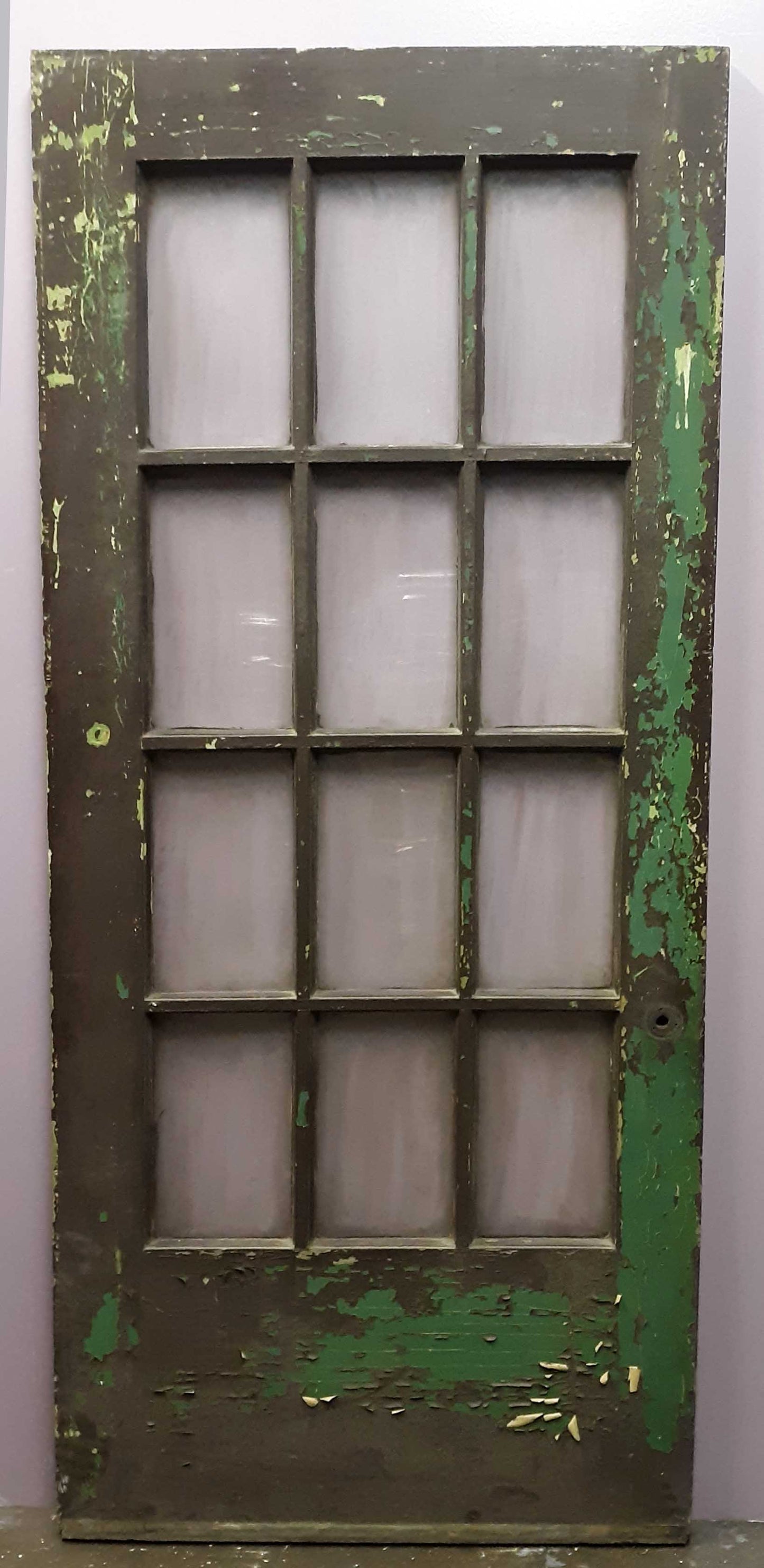 35.5"x84"x1.75" Antique Vintage Old Reclaimed Salvaged Wood Wooden Interior French Door Window Glass