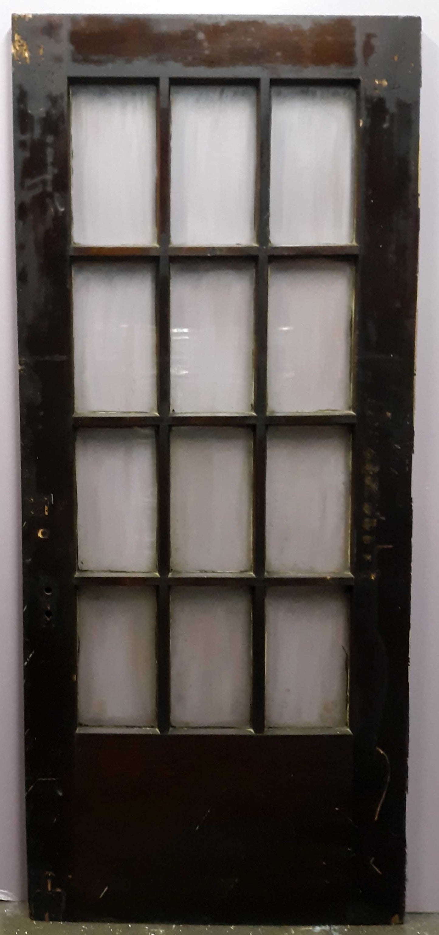 35.5"x84"x1.75" Antique Vintage Old Reclaimed Salvaged Wood Wooden Interior French Door Window Glass