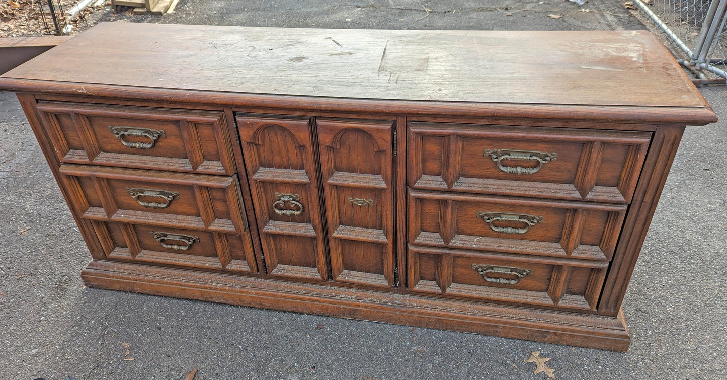 Set 4 Vintage Old Reclaimed Salvaged BASSICK 1.5" Copper Steel Caster Broyhill Dresser Cabinet Furniture Feet Rubber Wheel Roller Ball Bearing