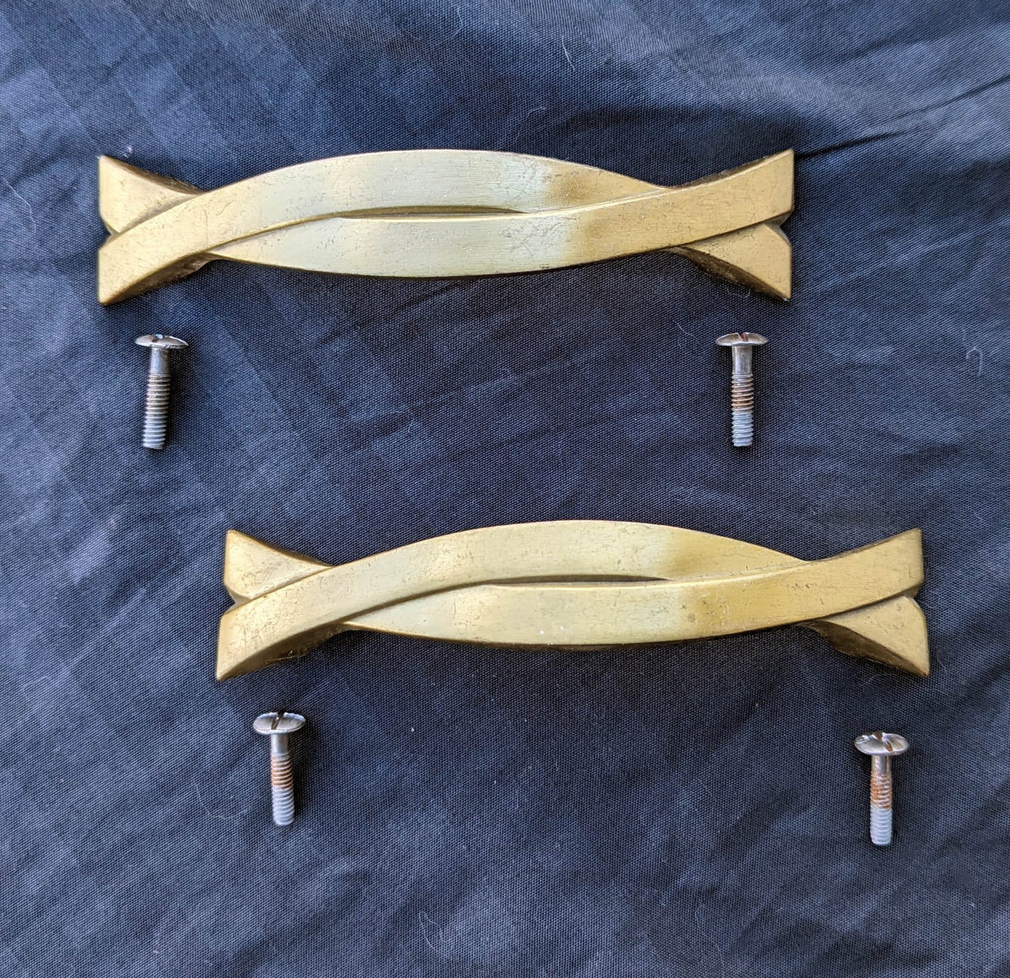 3 available Pair Antique Vintage Old Art Deco "Keeler" Brass Dresser Desk Chest Drawer Furniture Cabinet Door Pulls Handles