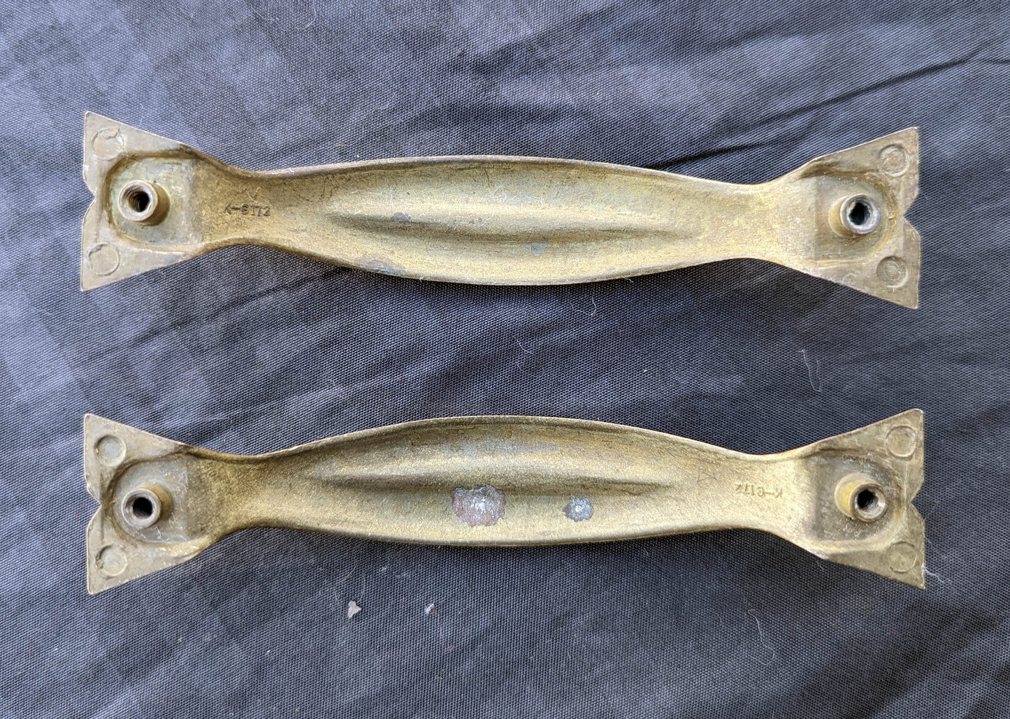 3 available Pair Antique Vintage Old Art Deco "Keeler" Brass Dresser Desk Chest Drawer Furniture Cabinet Door Pulls Handles