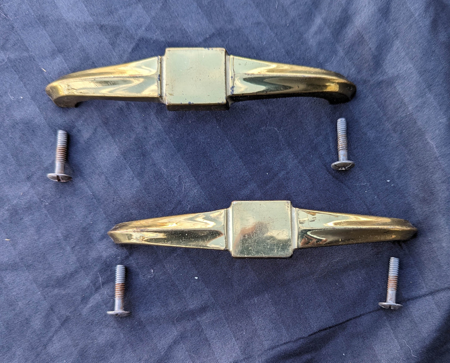 4 available Pair Antique Vintage Old Art Deco "Bassick-Sack" Brass Dresser Desk Chest Drawer Furniture Cabinet Door Pulls Handles