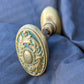 2 Pairs available Antique Vintage Old Salvaged Reclaimed Victorian Oval SOLID Cast Brass Doorknob Door Knobs