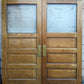 72"x83" Pair of Antique Vintage Old Reclaimed Salvaged Wooden Interior Swinging Door Window Textured Glass