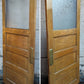 72"x83" Pair of Antique Vintage Old Reclaimed Salvaged Wooden Interior Swinging Door Window Textured Glass