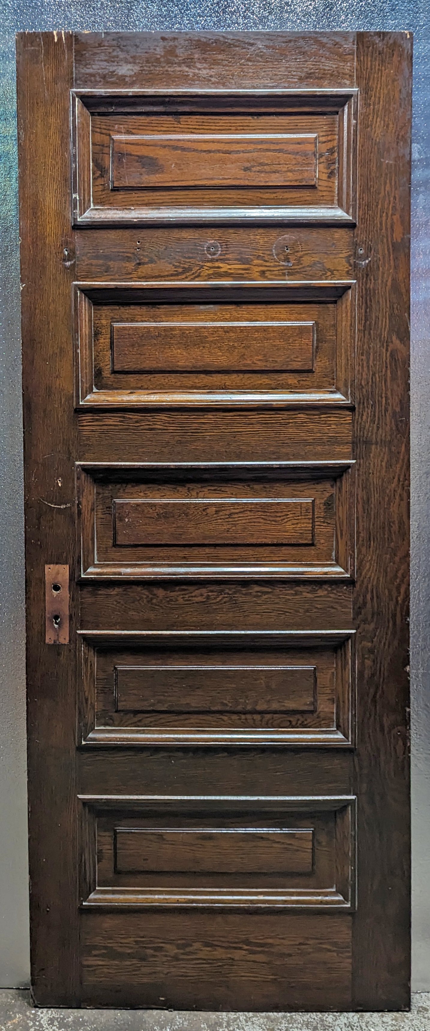 32"x83.5"x1.75" Antique Vintage Old Reclaimed Salvaged SOLID Wood Wooden Interior Door 5 Panels