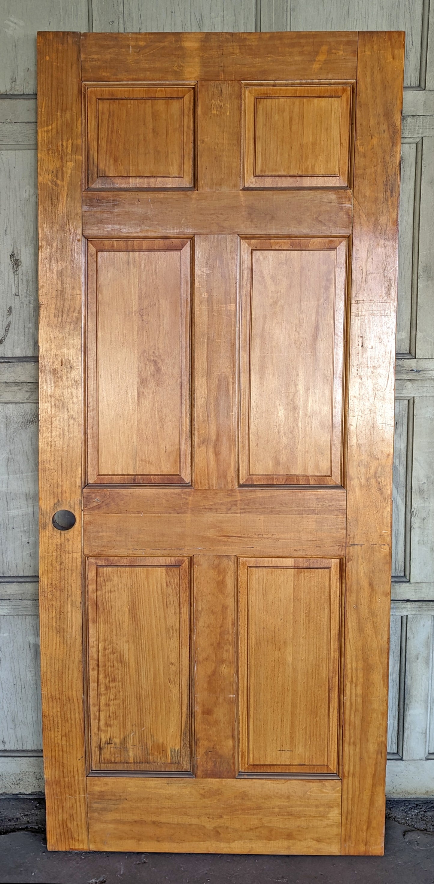 32"x80" Antique Vintage Old Reclaimed Salvaged SOLID Wood Wooden Interior Door Raised Panels