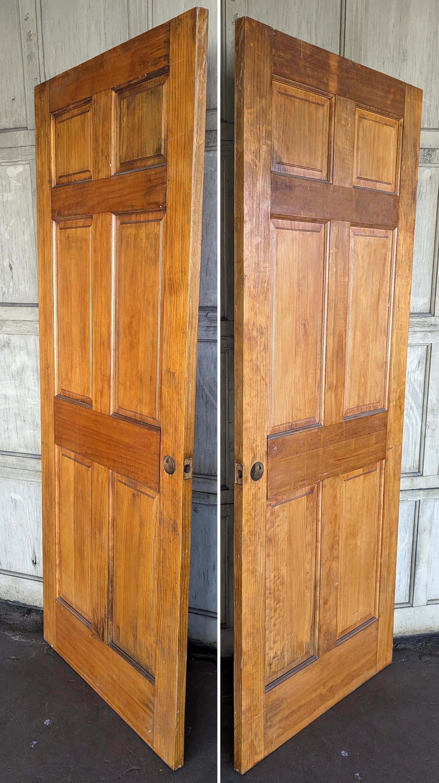 32"x80" Antique Vintage Old Reclaimed Salvaged SOLID Wood Wooden Interior Door Raised Panels