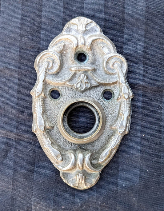 2"x3" Antique Vintage Salvaged Reclaimed Old Nickel Solid Cast Brass Bronze Penn Hardware Door Knob Doorknob Cover Plate Escutcheon Rosette