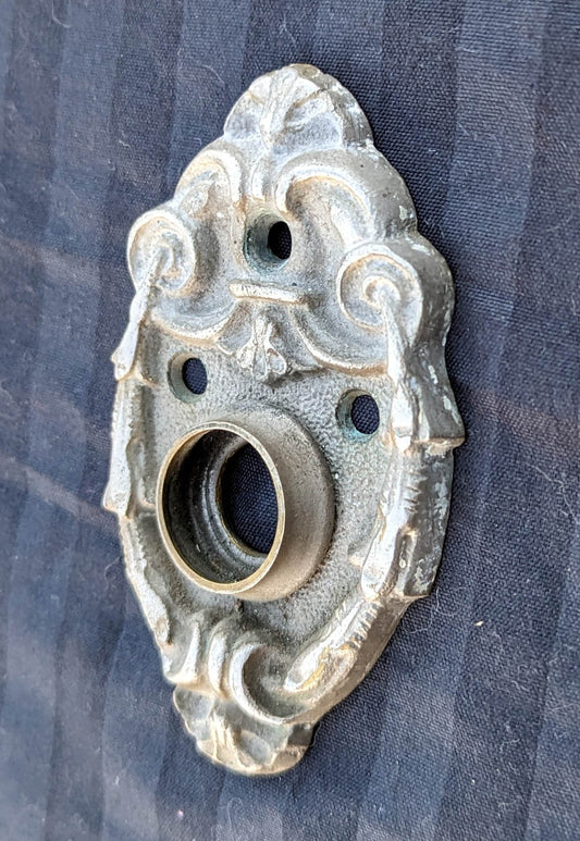 2"x3" Antique Vintage Salvaged Reclaimed Old Nickel Solid Cast Brass Bronze Penn Hardware Door Knob Doorknob Cover Plate Escutcheon Rosette