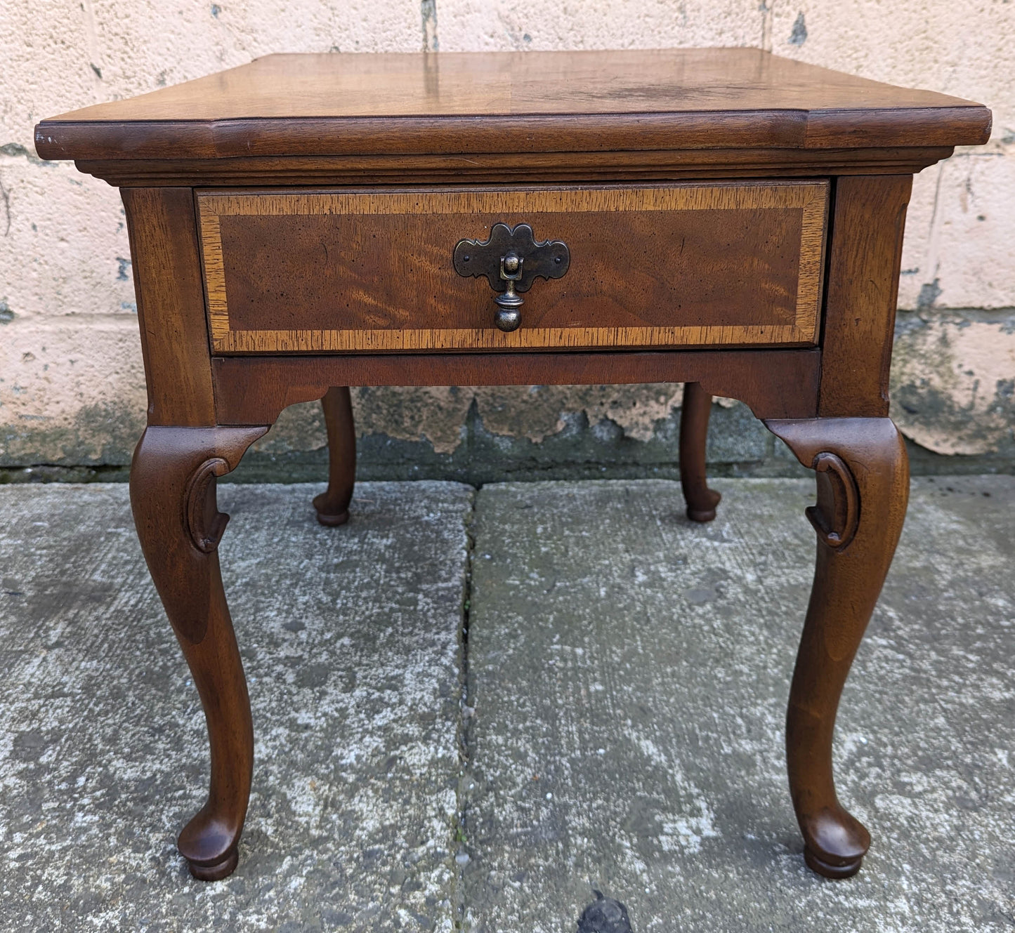 Pair Vintage "Thomasville" Mid Century Modern MCM Antique Old Walnut SOLID Wood Wooden Accent End Lamp Side Table Nightstands Night Stand