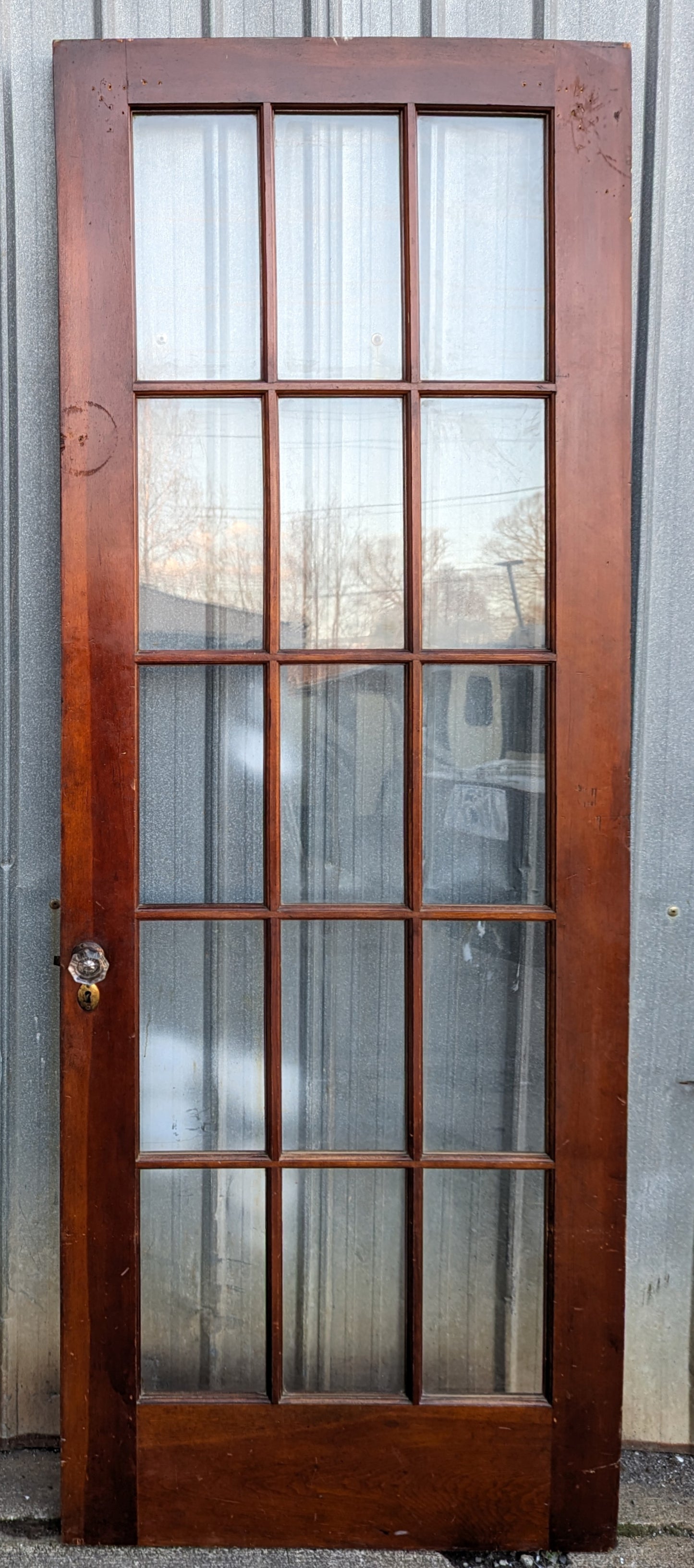 62"x85" Pair Antique Vintage Old Reclaimed Salvaged French Double Wood Interior Doors Windows Glass