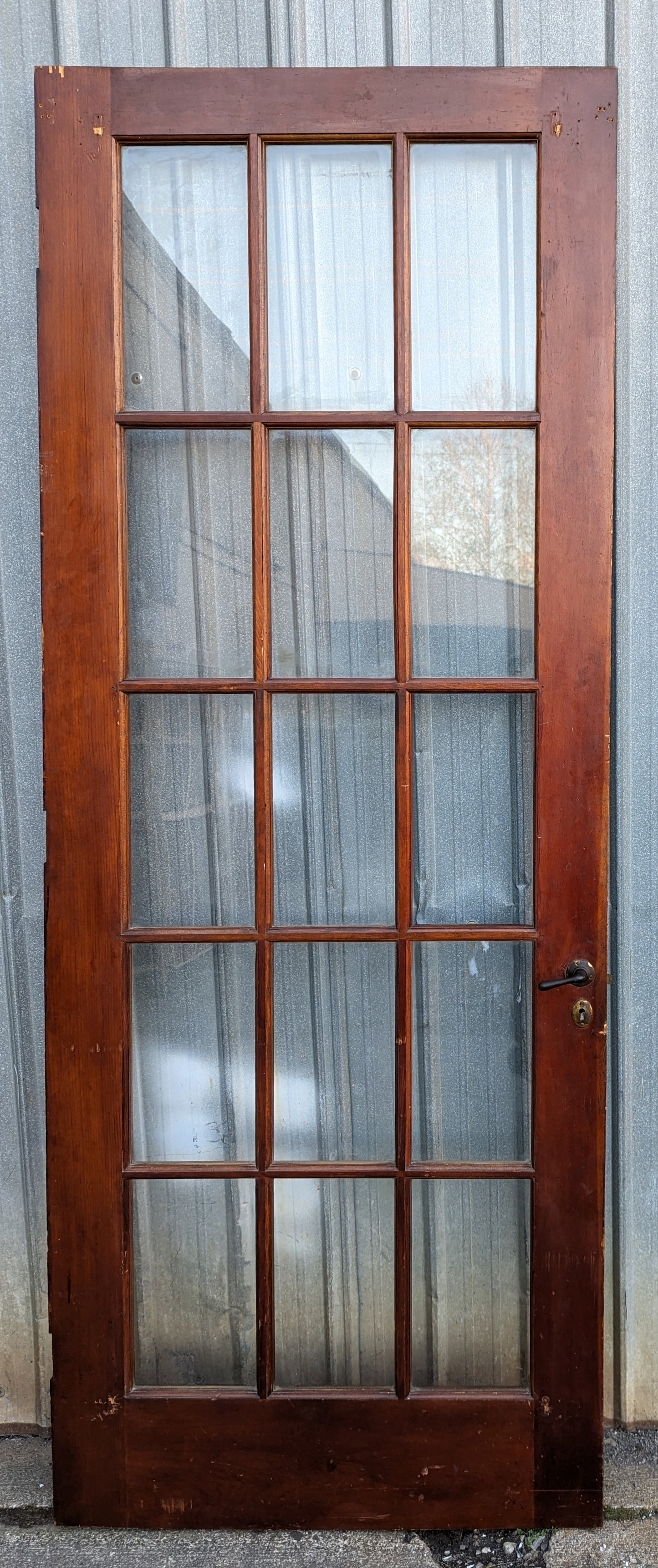 62"x85" Pair Antique Vintage Old Reclaimed Salvaged French Double Wood Interior Doors Windows Glass