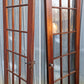 62"x85" Pair Antique Vintage Old Reclaimed Salvaged French Double Wood Interior Doors Windows Glass