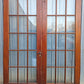 62"x85" Pair Antique Vintage Old Reclaimed Salvaged French Double Wood Interior Doors Windows Glass