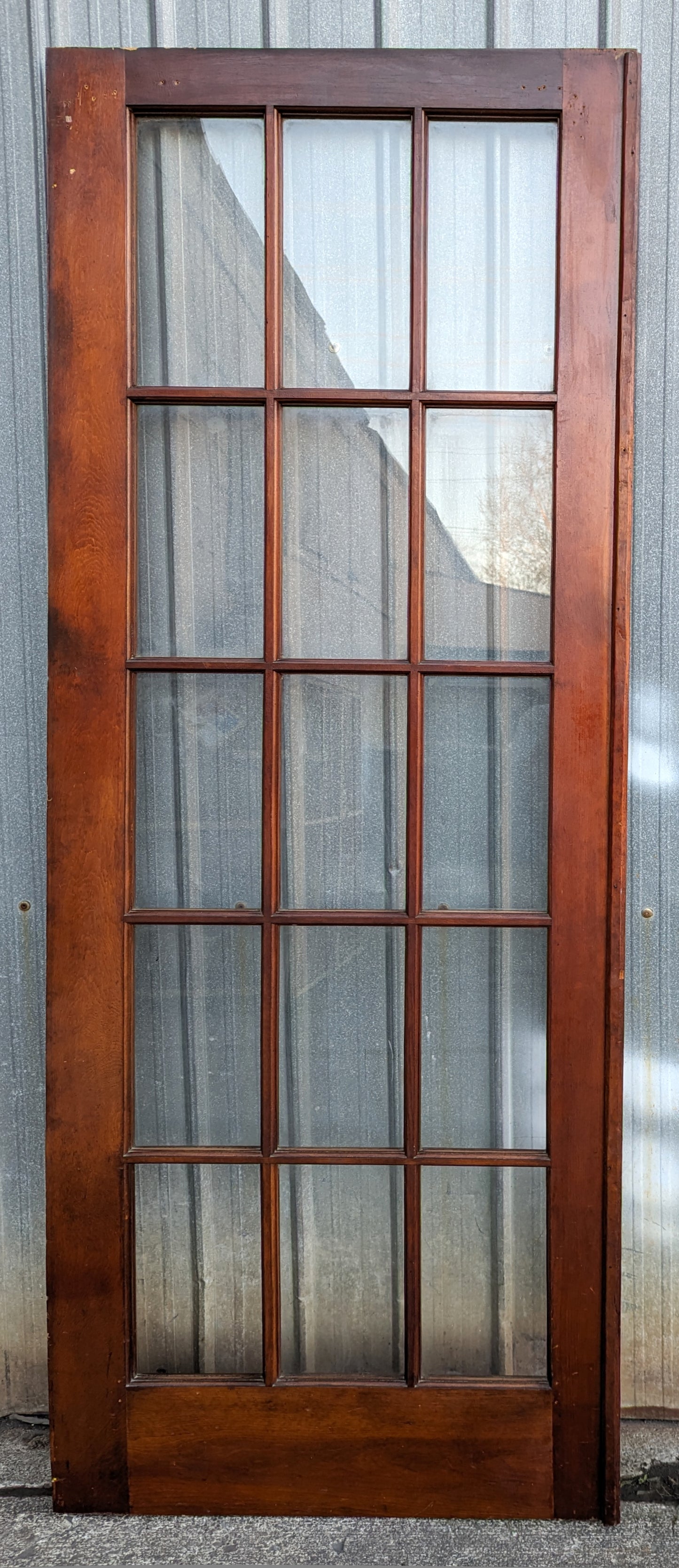 62"x85" Pair Antique Vintage Old Reclaimed Salvaged French Double Wood Interior Doors Windows Glass