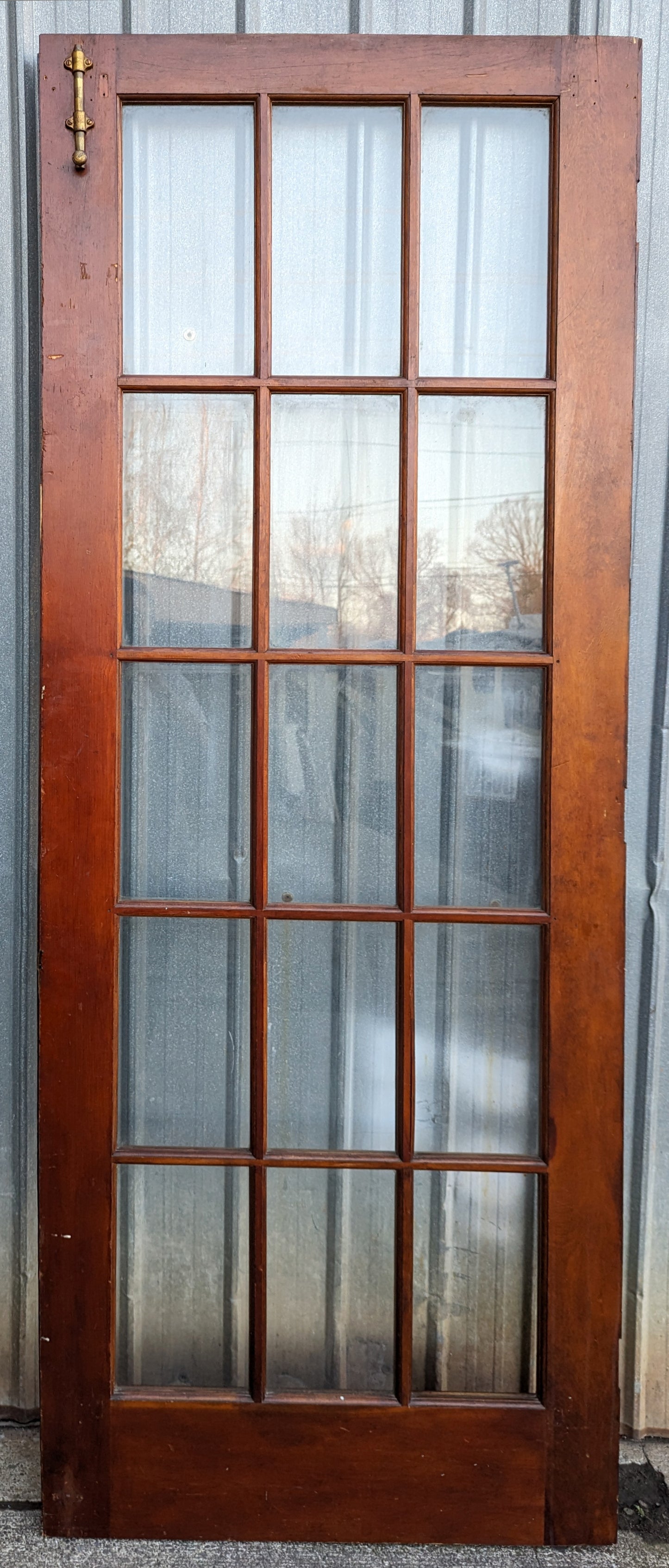 62"x85" Pair Antique Vintage Old Reclaimed Salvaged French Double Wood Interior Doors Windows Glass