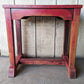 Red Vintage Antique Old Solid Hard Wood Wooden Rectangular Bench Table Chair Foot Stool Plant Stand Side Accent Chair Seat Ottoman