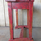 Red Vintage Antique Old Solid Hard Wood Wooden Rectangular Bench Table Chair Foot Stool Plant Stand Side Accent Chair Seat Ottoman