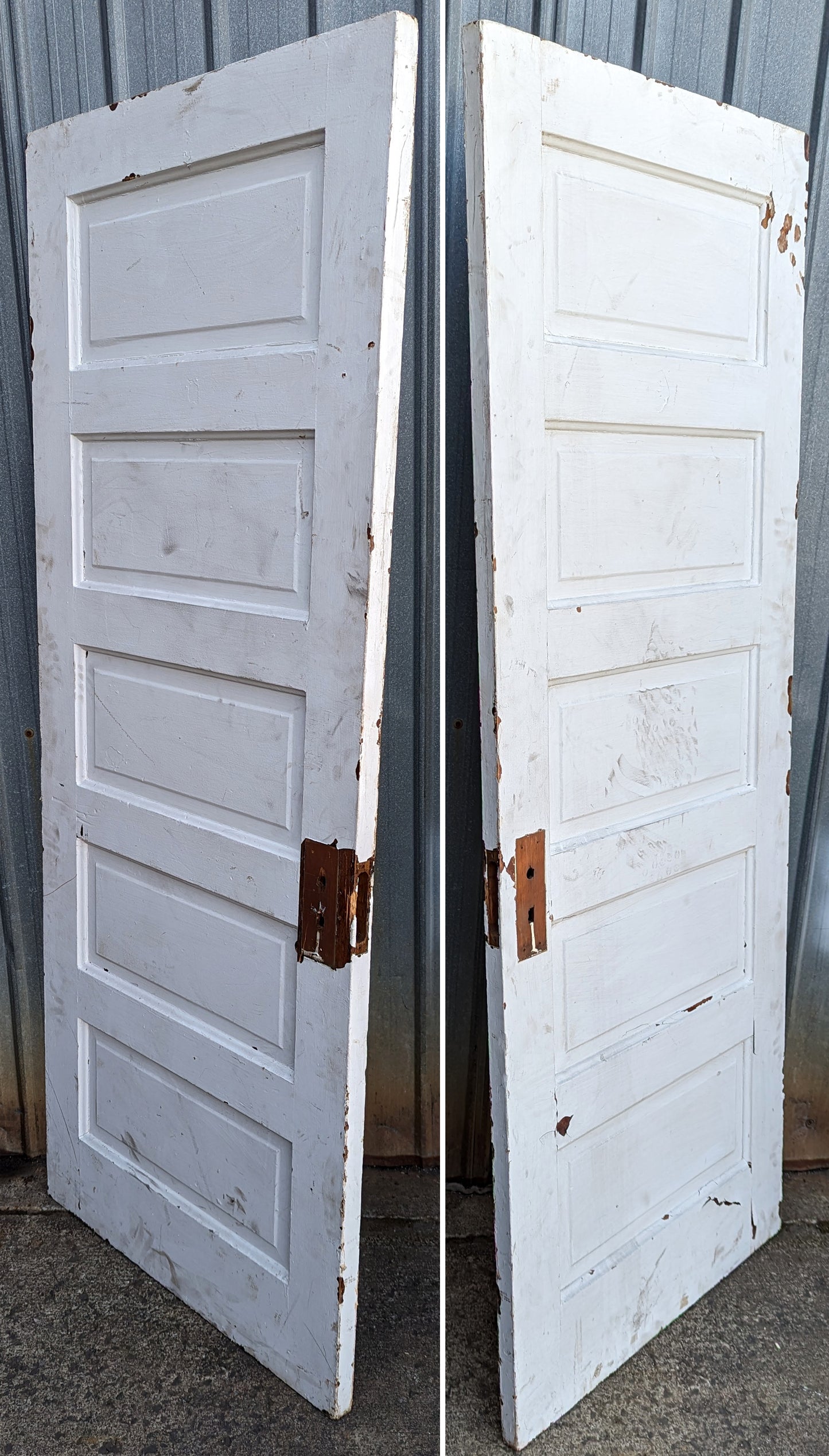 3 available 30"x76" Antique Vintage Old Reclaimed Salvaged Interior Wood Wooden Doors 5 Panels