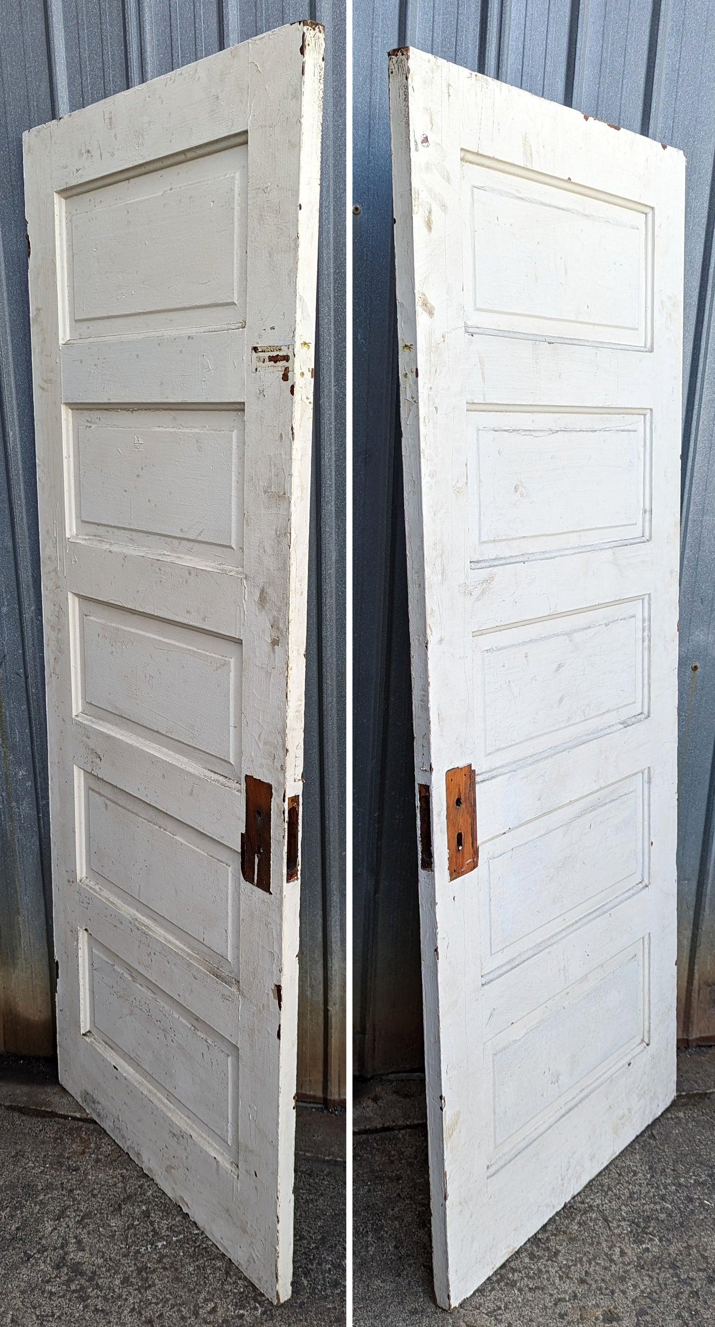 3 available 30"x76" Antique Vintage Old Reclaimed Salvaged Interior Wood Wooden Doors 5 Panels