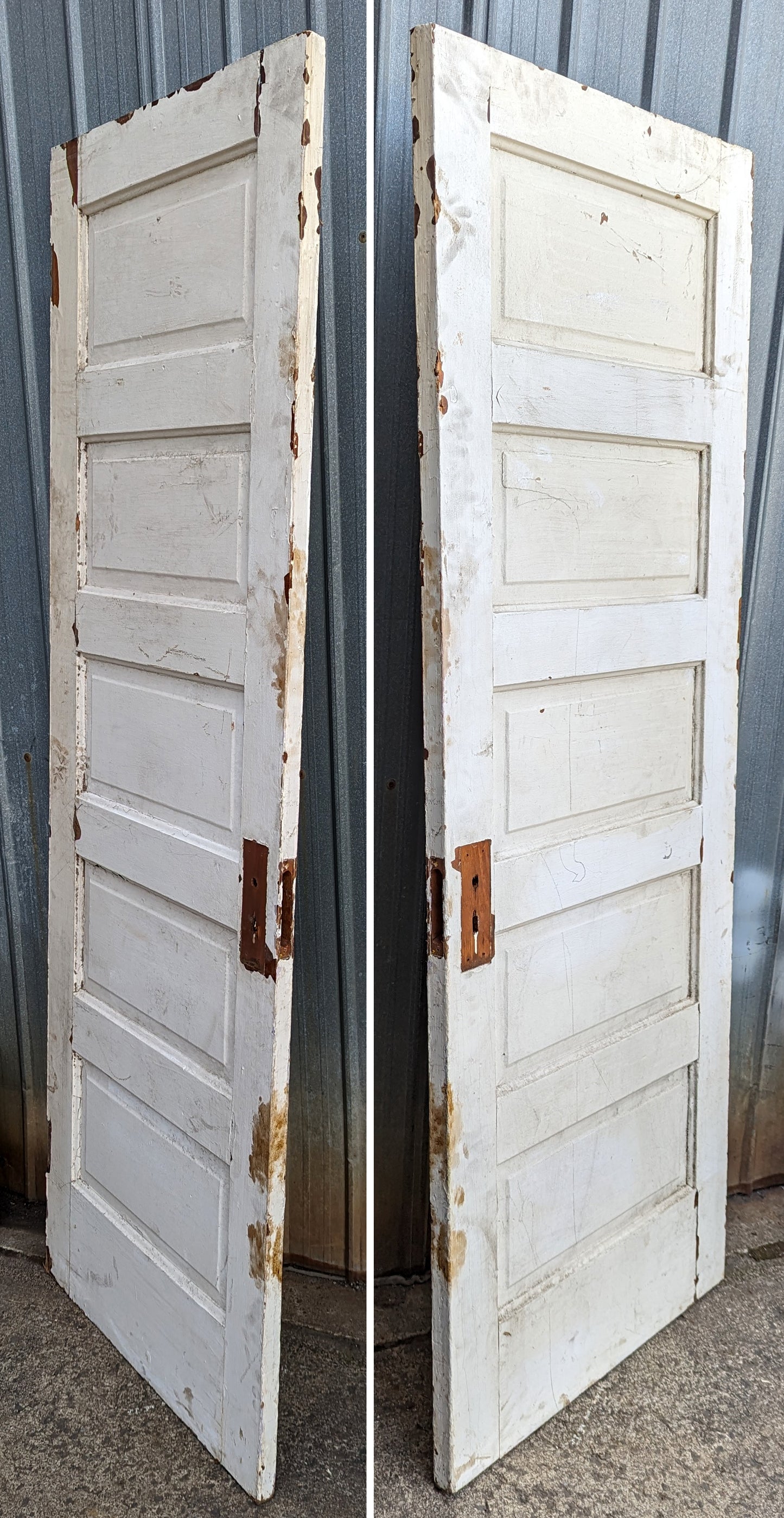 3 available 30"x76" Antique Vintage Old Reclaimed Salvaged Interior Wood Wooden Doors 5 Panels