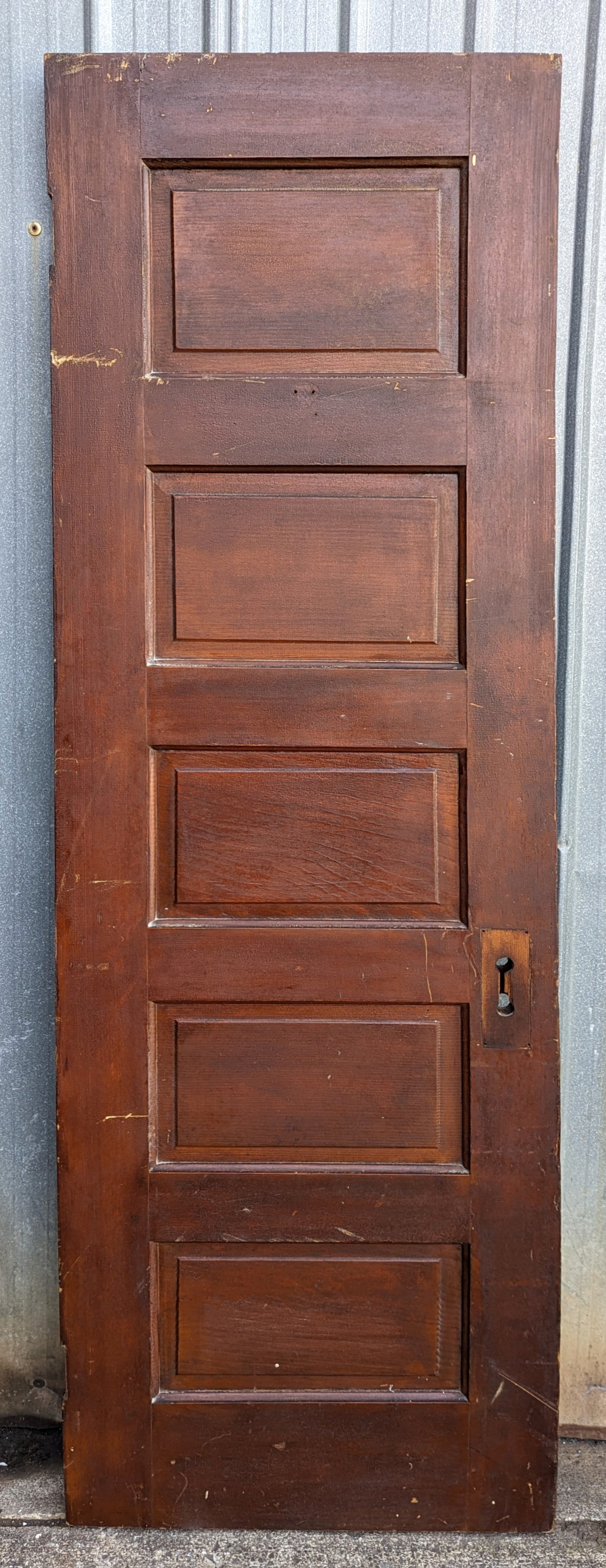 24"x77" Antique Vintage Old Reclaimed Salvaged SOLID Wood Wooden Interior Door 5 Panels