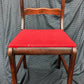 Antique Vintage Old SOLID Wood Wooden Floral Carved Side Dining Accent Desk Chair Red Fabric Seat