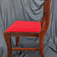 Antique Vintage Old SOLID Wood Wooden Floral Carved Side Dining Accent Desk Chair Red Fabric Seat