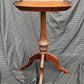 Antique Vintage Old Leather Top SOLID Wood Wooden End Accent Side Table Stand Carved