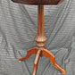 Antique Vintage Old Leather Top SOLID Wood Wooden End Accent Side Table Stand Carved