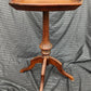 Antique Vintage Old Leather Top SOLID Wood Wooden End Accent Side Table Stand Carved