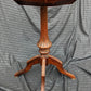 Antique Vintage Old Leather Top SOLID Wood Wooden End Accent Side Table Stand Carved