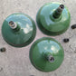 Lot Set of 3 Vintage Antique Old 16" Salvaged Reclaimed Art Deco Factory Industrial Porcelain Enamel Steel Metal Lamp Shade Ceiling Light Cover Fixture