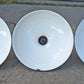 Lot Set of 3 Vintage Antique Old 16" Salvaged Reclaimed Art Deco Factory Industrial Porcelain Enamel Steel Metal Lamp Shade Ceiling Light Cover Fixture