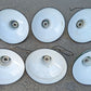 Lot Set of 6 Vintage Antique Old 12" Salvaged Reclaimed Art Deco Factory Industrial Green White Porcelain Enamel Steel Metal Lamp Shade Ceiling Light Cover Fixture