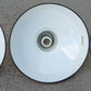 Lot Set of 6 Vintage Antique Old 12" Salvaged Reclaimed Art Deco Factory Industrial Green White Porcelain Enamel Steel Metal Lamp Shade Ceiling Light Cover Fixture