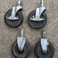 Set 4 Vintage Old 5" Hard Rubber Steel "Bassick" Cart Casters Wheels Heavy Duty Roller Ball Bearing Salvaged Reclaimed