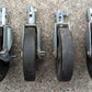 Set 4 Vintage Old 5" Hard Rubber Steel "Bassick" Cart Casters Wheels Heavy Duty Roller Ball Bearing Salvaged Reclaimed