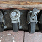 Set 4 Vintage Old 5" Hard Rubber Steel "Bassick" Cart Casters Wheels Heavy Duty Roller Ball Bearing Salvaged Reclaimed